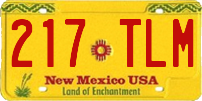 NM license plate 217TLM