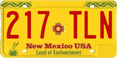 NM license plate 217TLN