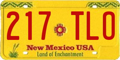 NM license plate 217TLO
