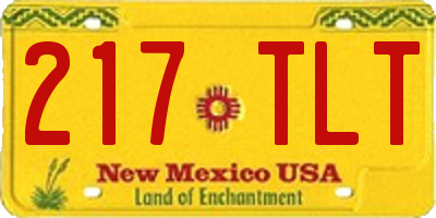 NM license plate 217TLT