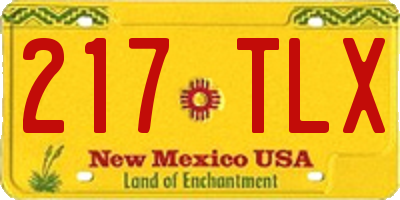 NM license plate 217TLX