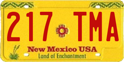 NM license plate 217TMA