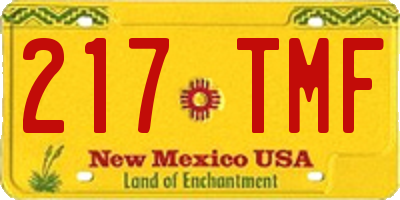 NM license plate 217TMF