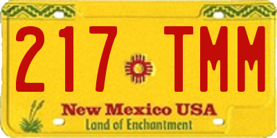 NM license plate 217TMM