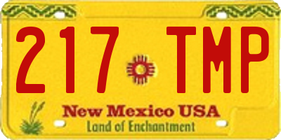 NM license plate 217TMP
