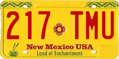 NM license plate 217TMU