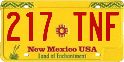 NM license plate 217TNF