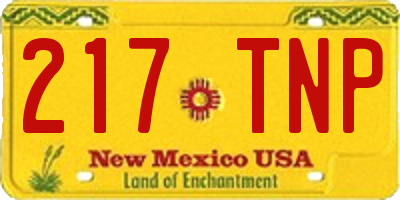 NM license plate 217TNP