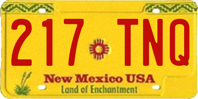 NM license plate 217TNQ