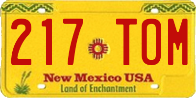 NM license plate 217TOM
