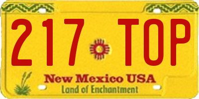 NM license plate 217TOP