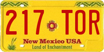 NM license plate 217TOR