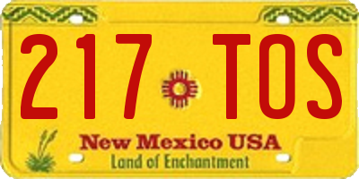 NM license plate 217TOS