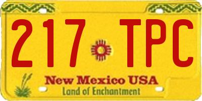 NM license plate 217TPC