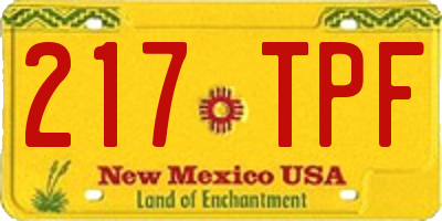 NM license plate 217TPF