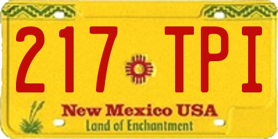 NM license plate 217TPI