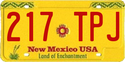 NM license plate 217TPJ