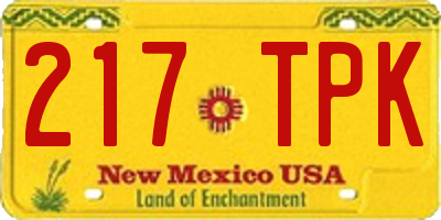 NM license plate 217TPK