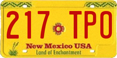 NM license plate 217TPO