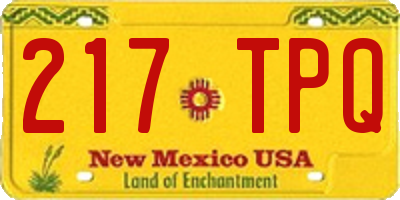NM license plate 217TPQ