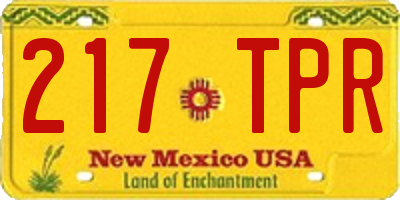 NM license plate 217TPR