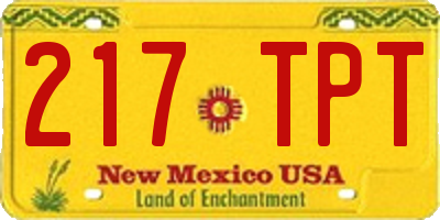 NM license plate 217TPT