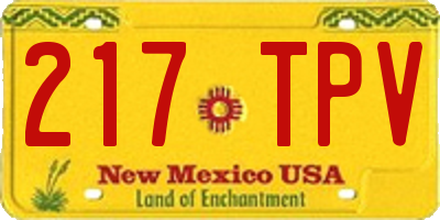 NM license plate 217TPV