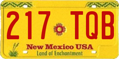 NM license plate 217TQB