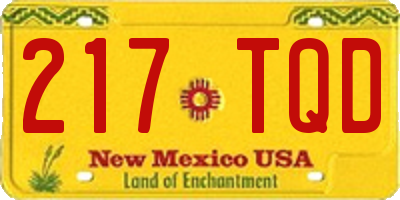 NM license plate 217TQD