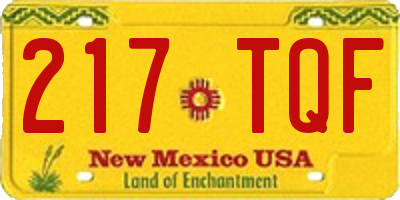 NM license plate 217TQF