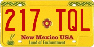 NM license plate 217TQL