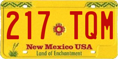 NM license plate 217TQM