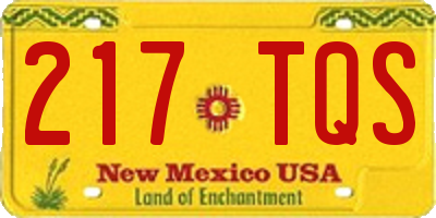 NM license plate 217TQS