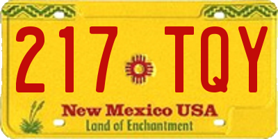 NM license plate 217TQY