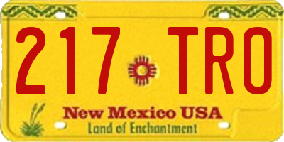 NM license plate 217TRO