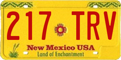 NM license plate 217TRV