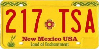 NM license plate 217TSA