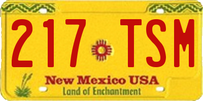 NM license plate 217TSM