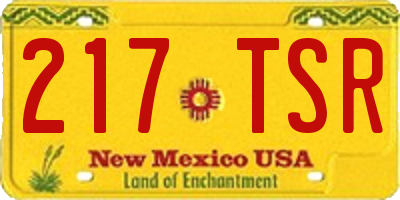 NM license plate 217TSR
