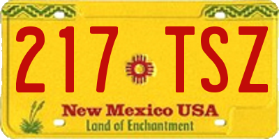 NM license plate 217TSZ