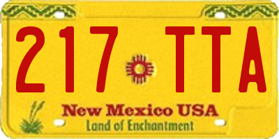 NM license plate 217TTA