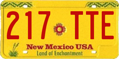 NM license plate 217TTE
