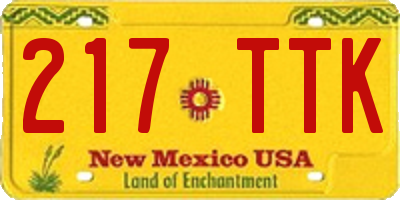 NM license plate 217TTK