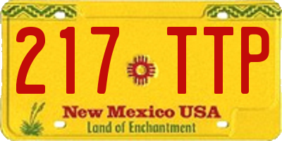 NM license plate 217TTP