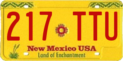 NM license plate 217TTU