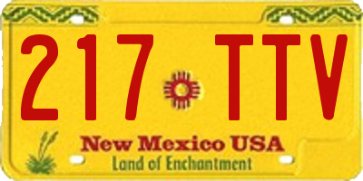 NM license plate 217TTV