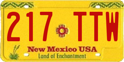 NM license plate 217TTW