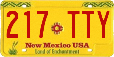 NM license plate 217TTY