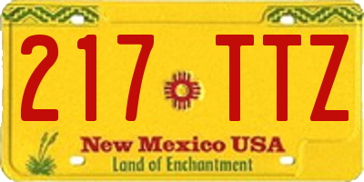 NM license plate 217TTZ