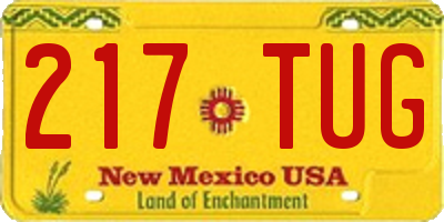 NM license plate 217TUG